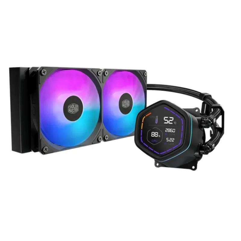 WATER COOLER COOLER MASTER MASTERLIQUID CORE NEX DIGITAL 240 ARGB BLACK COMPATIBLE AM4 / LGA 1200 / 1700 / AM5 / 1851