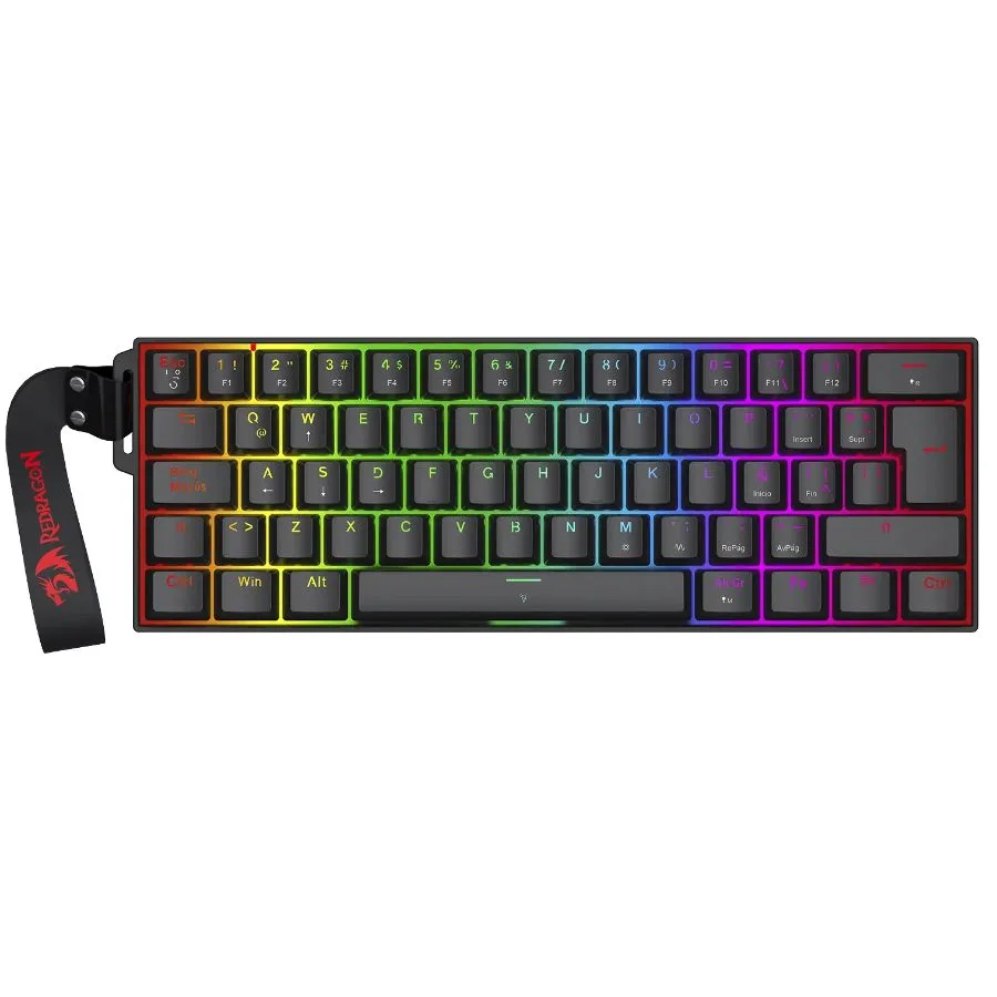 TECLADO REDRAGON FIZZ K617 MAGNÉTICO NEGRO 60% 8KHZ POLLING RATE RGB ESPAÑOL