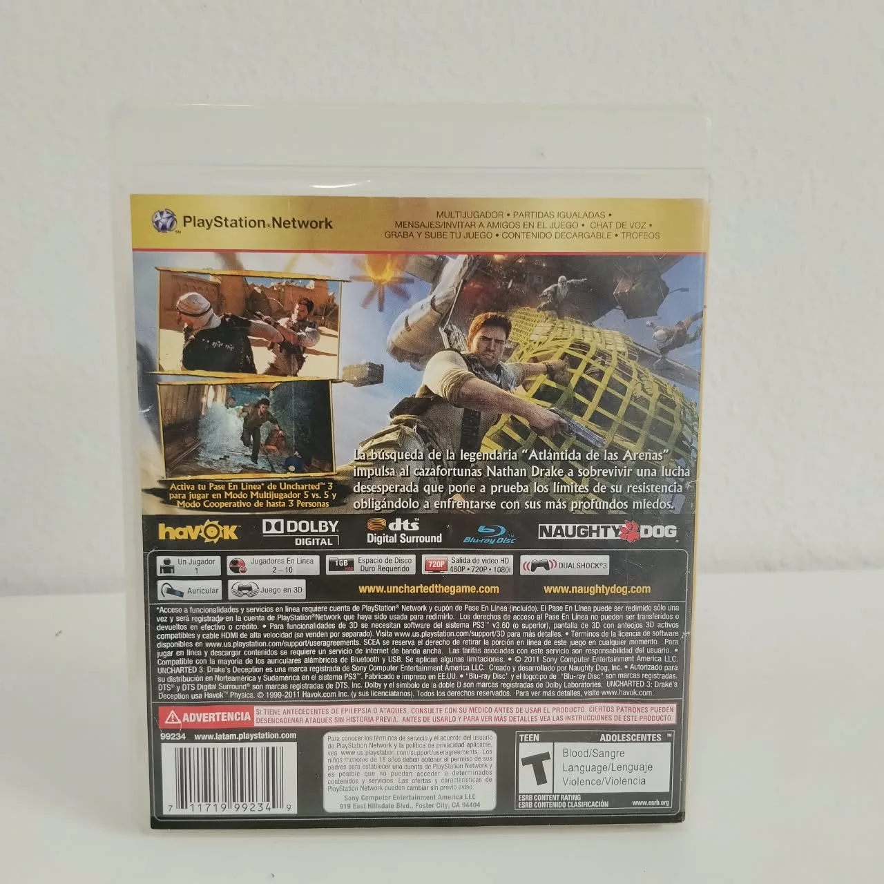 Uncharted 3 Favoritos Ps3
