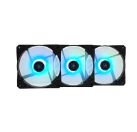 Kit De 3 Cooler Fan Pack Evolabs Cryofan 12 Argb 120mm Pwm Conntroladora Hub Argb - 4 Interfases - Control Por Soft O BotÓn Reset
