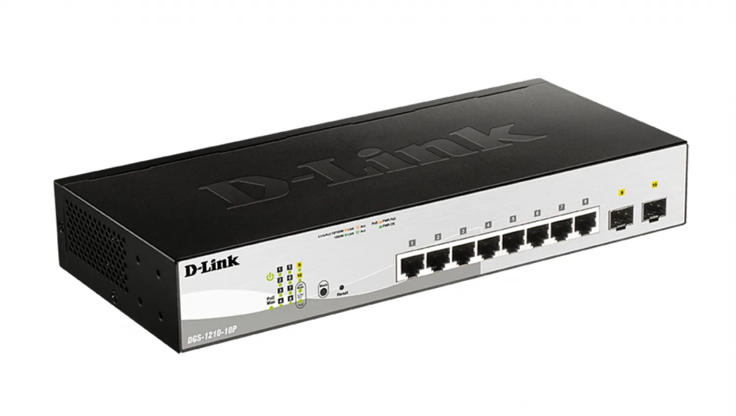 D-LINK SWITCH DGS-1210-10P 8-PORT GIGABIT 2-PORTS SFP POE