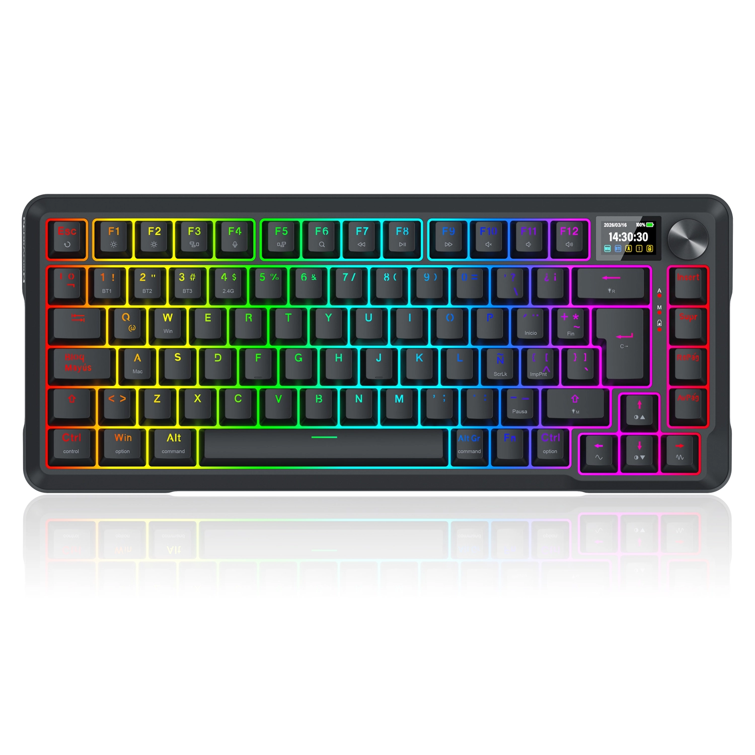 TECLADO INALÁMBRICO REDRAGON UCAL LCD PRO K724 RGB