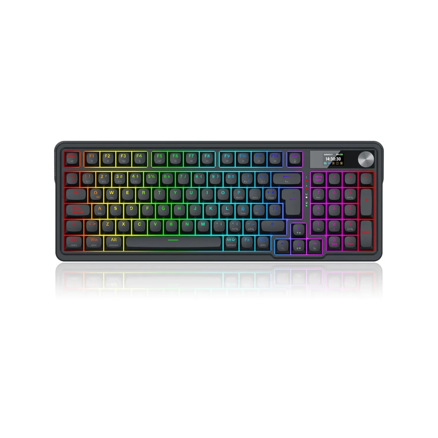 TECLADO INALÁMBRICO REDRAGON EISA LCD K719 NEGRO