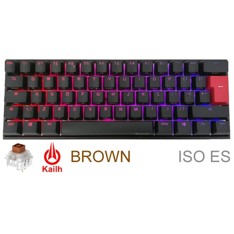 Teclado Gamer Ducky Mecha Mini V2 Rgb Kailh Box Brown Switch Mecanico Iso Sp