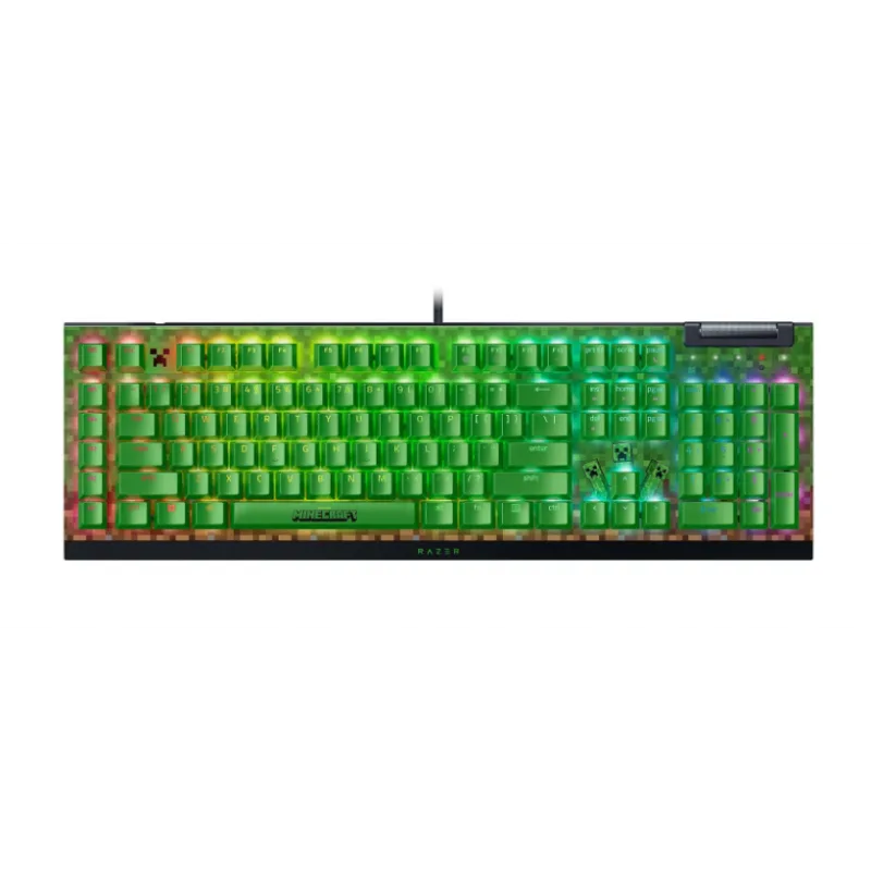 Teclado Gamer Razer Blackwidow V4 X Minecraft Edition Green Sw