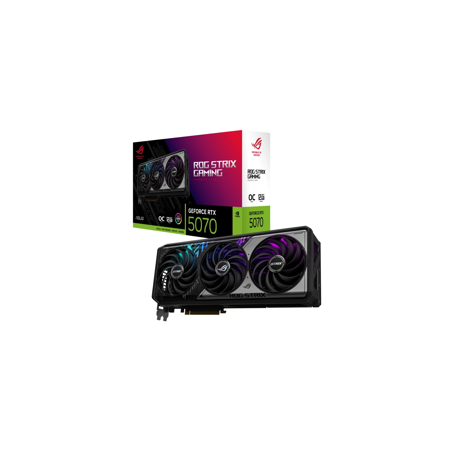 PLACA DE VIDEO ASUS NVIDIA GEFORCE ROG STRIX RTX5070 12GB GDDR7 OC EDITION