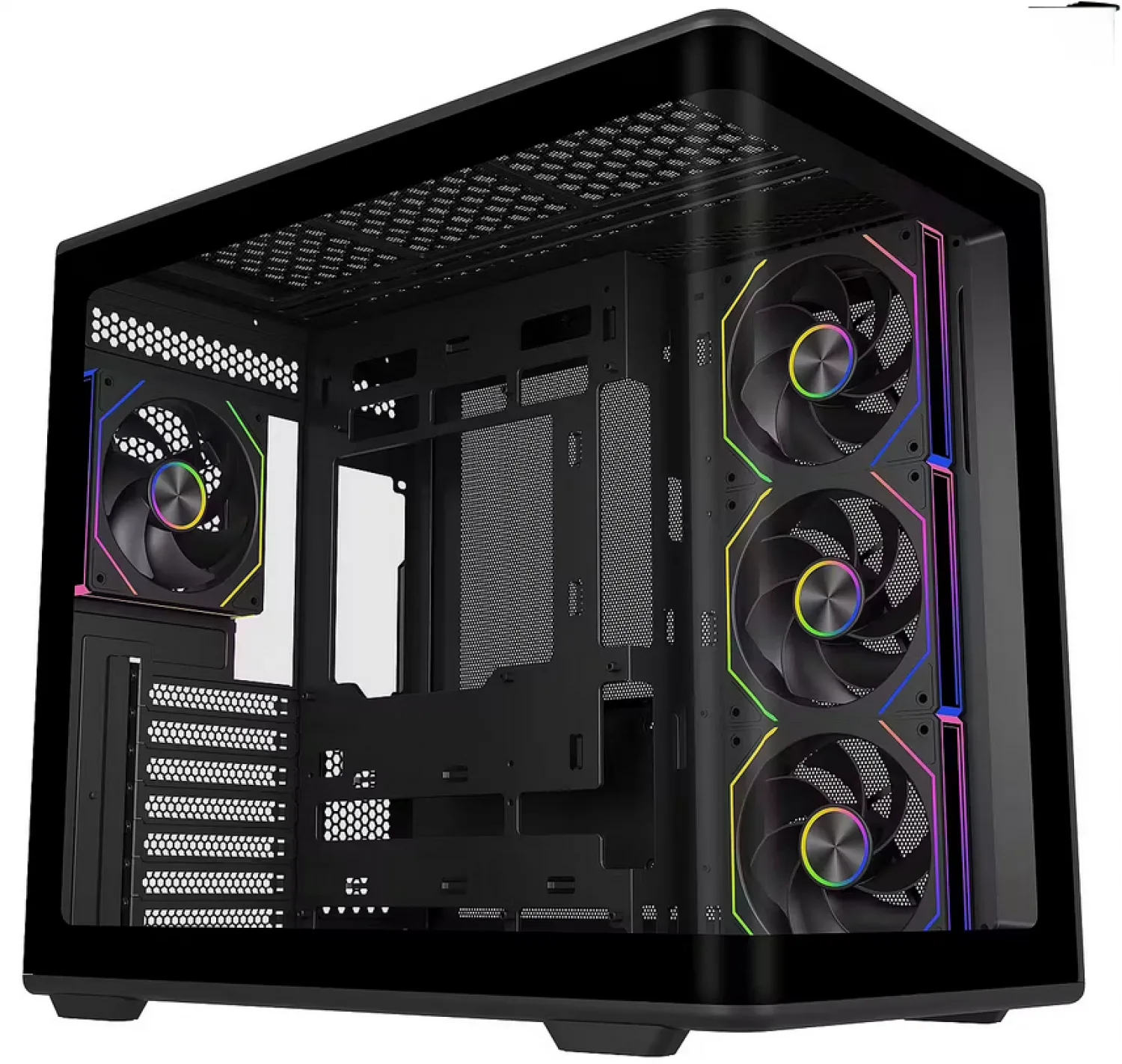 GABINETE COOLER MASTER ELITE 600 MID TOWER 4 FANS ARGB TEMPERED GLASS BLACK S/FUENTE