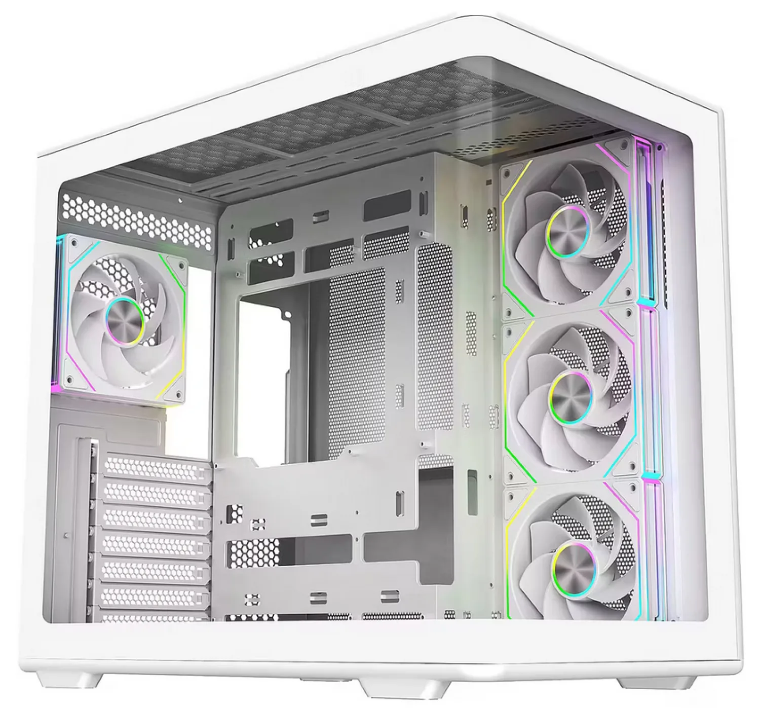 GABINETE COOLER MASTER ELITE 600 MID TOWER 4 FANS ARGB TEMPERED GLASS WHITE S/FUENTE