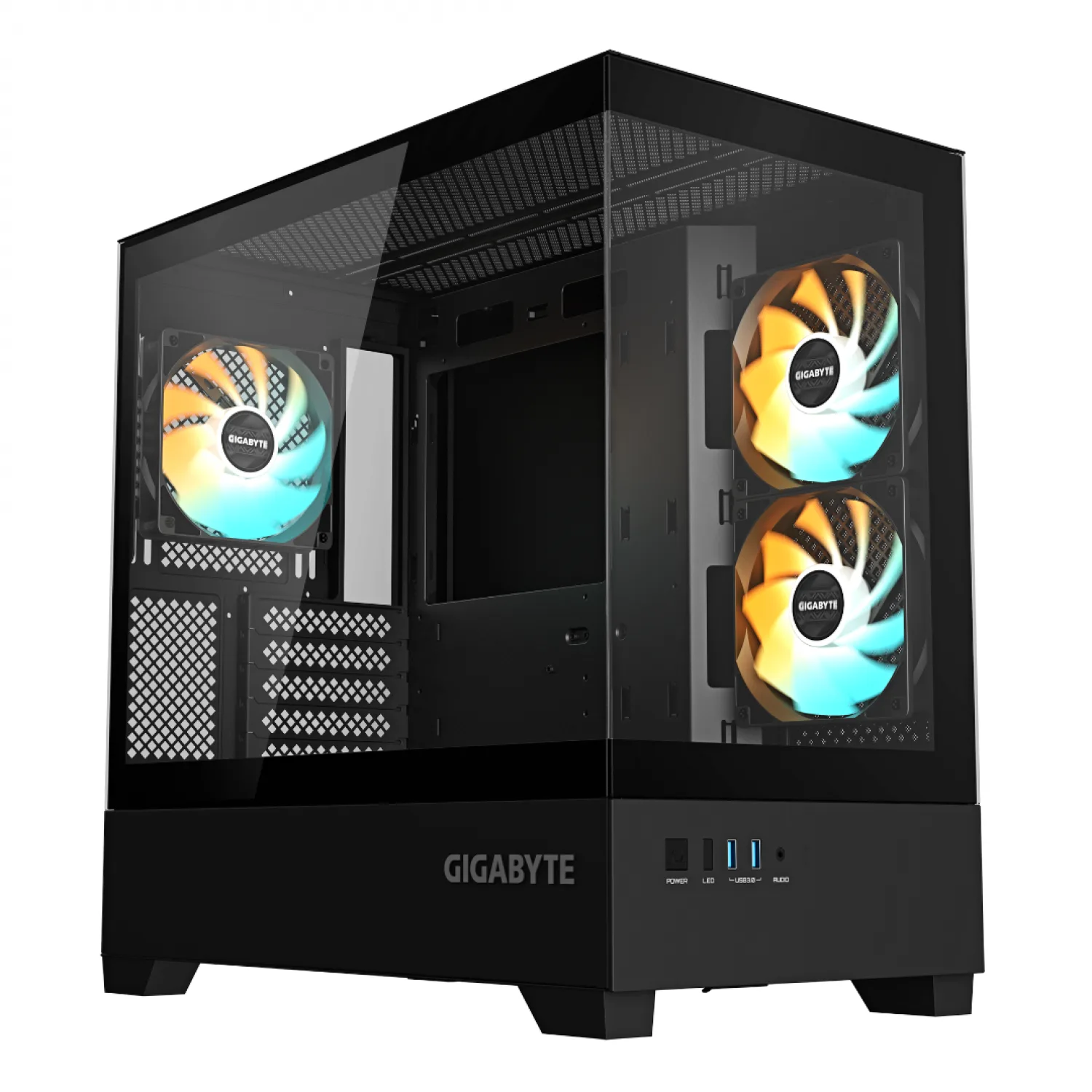 GABINETE GAMER GIGABYTE C201P M-ATX BLACK PANORAMIC