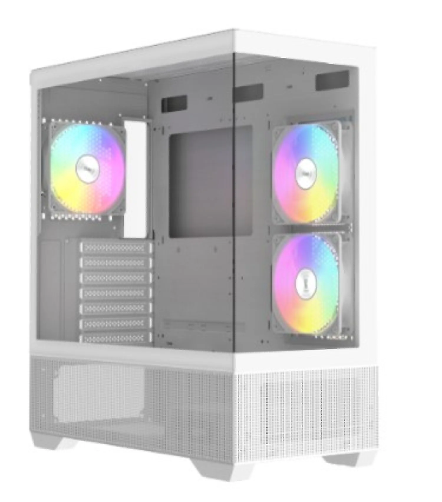 GABINETE GAMER RAIDMAX INFINITA I801 AIR WHITE FISHTANK ARGB TG