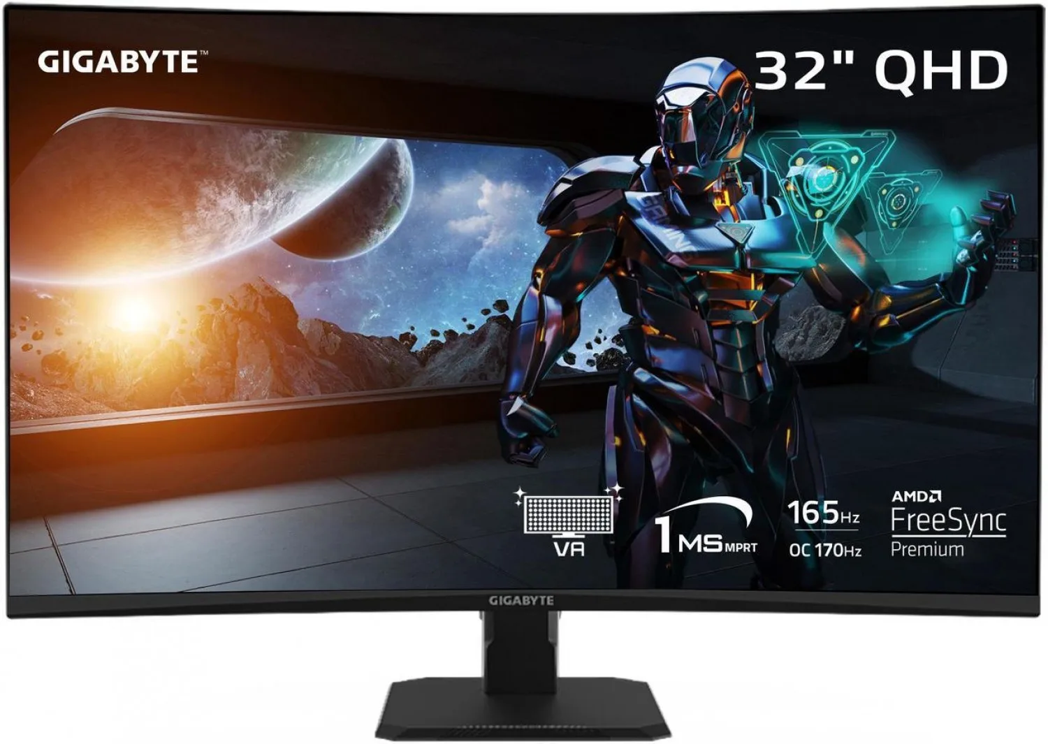 MONITOR GIGABYTE 32" EDGE CURVO QHD GS32QC 165HZ 1MS