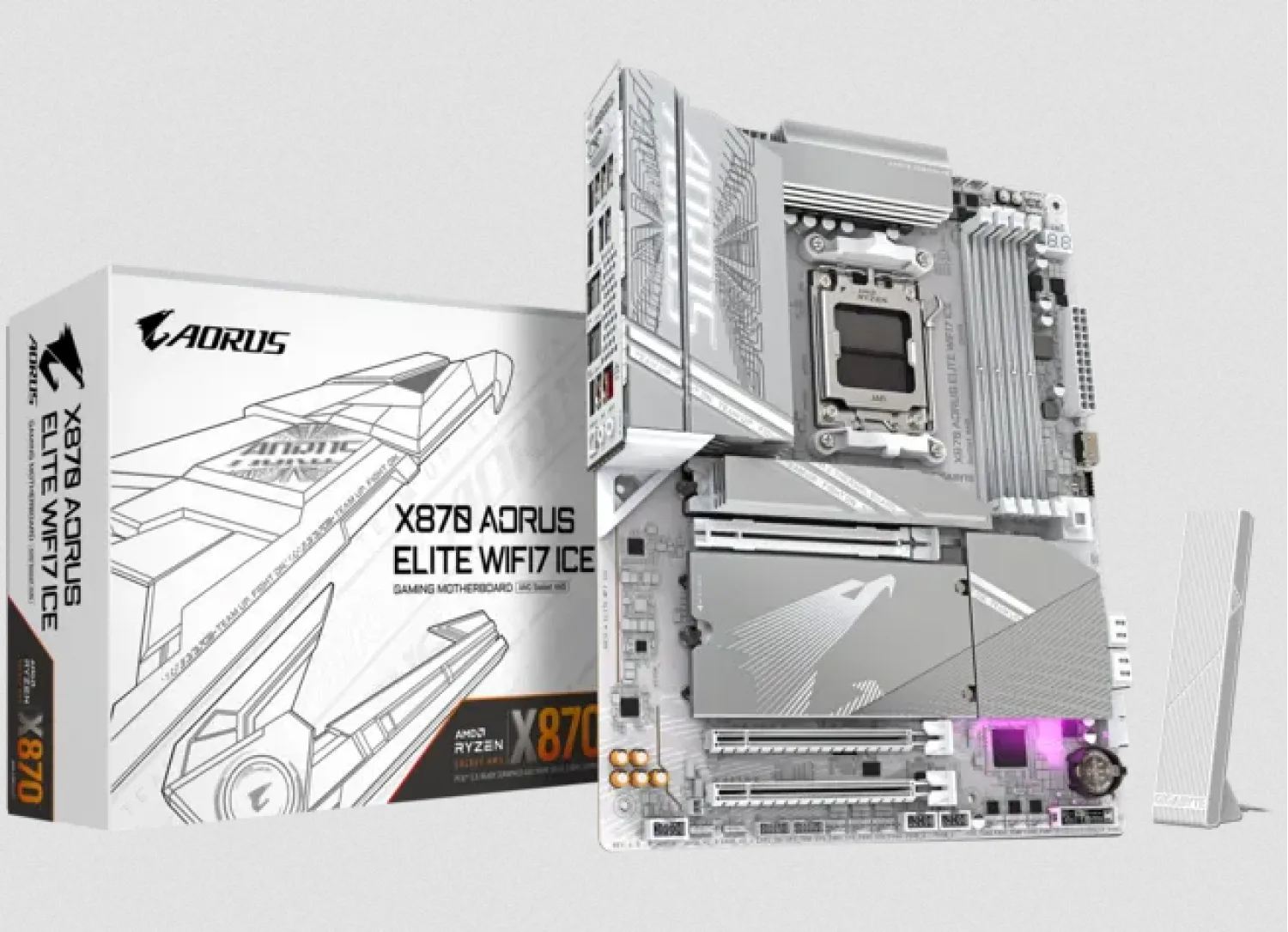 MOTHER GIGABYTE (AM5) X870M A ELITE WF7 ICE