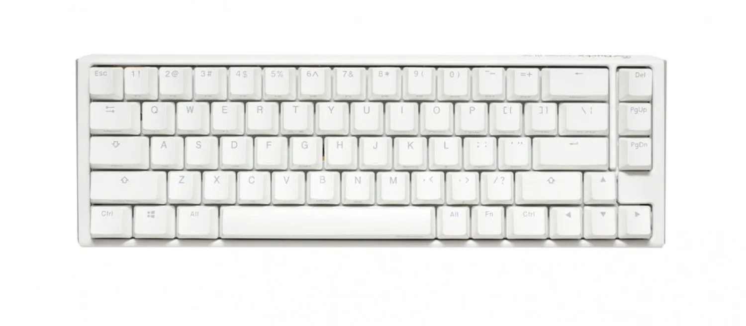TECLADO MECANICO DUCKY ONE 3 SF TECLAS BLANCAS INTERRUPTOR MARRON INGLES PBT DOBLE DISPARO SIN COSTURAS