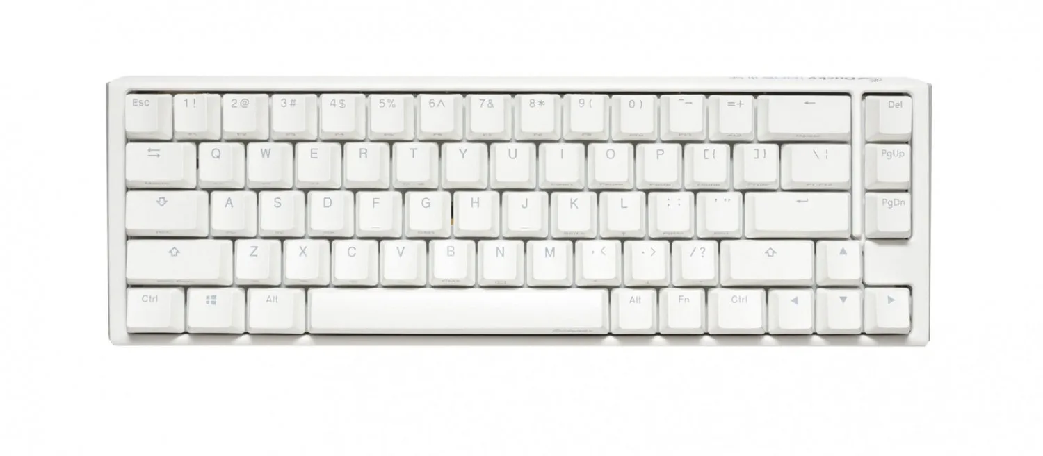 TECLADO MECANICO DUCKY ONE 3 SF TECLAS BLANCAS INTERRUPTOR ROJO INGLES PBT DOBLE DISPARO SIN COSTURAS ESTUCHE SUPERIOR BLANCO ESTUCHE INFERIOR BLANCO