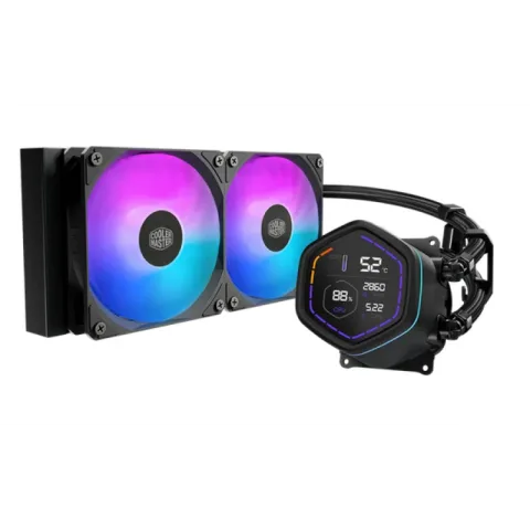 Water Cooler Cooler Master Masterliquid Core Nex Digital 240 Argb Black
 Compatible Am4 / Lga 1200 / 1700 / Am5 / 1851